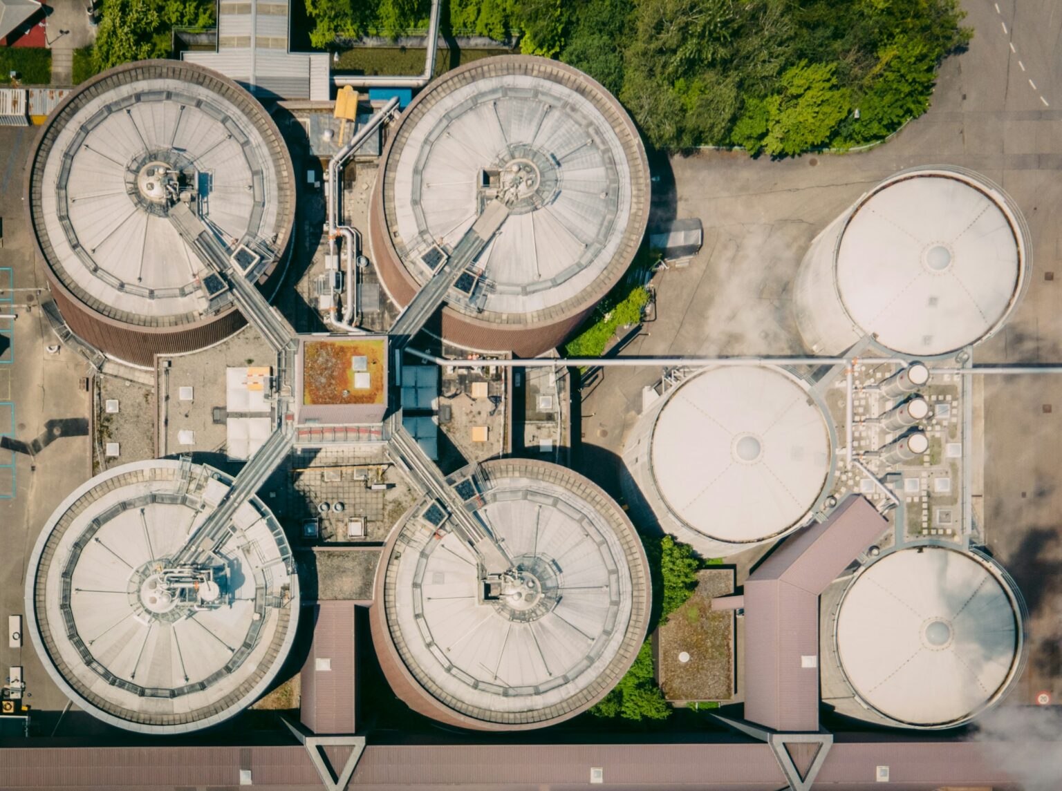 Aerial view of a treatment plant
